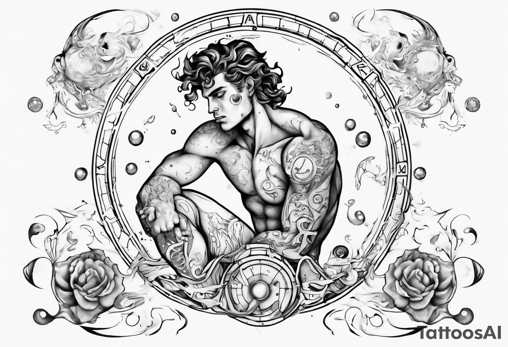 The Zodiac sign Aquarius in Human male form . tattoo idea
