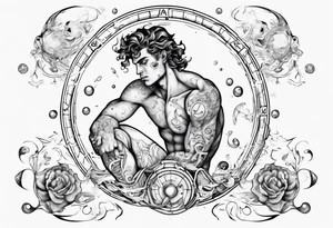 The Zodiac sign Aquarius in Human male form . tattoo idea
