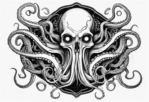 a tattoo on the theme of lovecraft, with long tentacles that embrace the earth tattoo idea