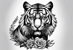 Memorial piece including a tiger on forearm tattoo idea
