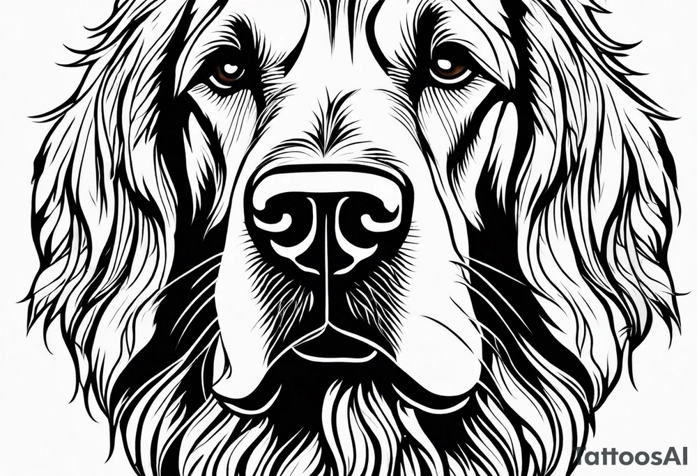 Outline of an irish setter no fill tattoo idea