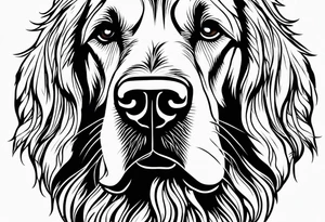 Outline of an irish setter no fill tattoo idea