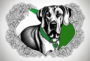 Ireland shamrock Great Dane love travel green tattoo idea