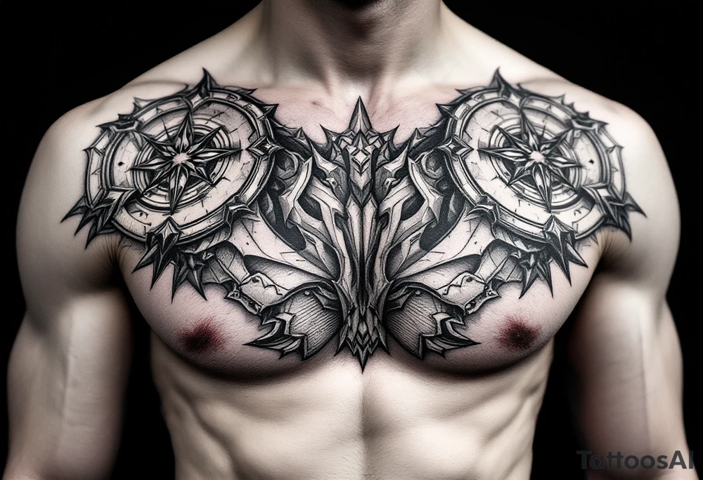 Chest armor tattoo idea