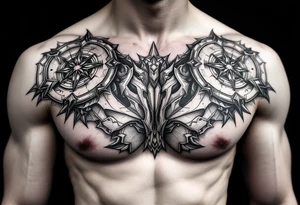 Chest armor tattoo idea