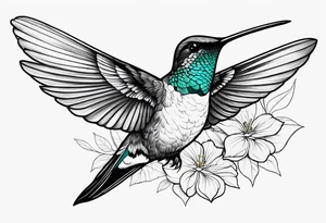 Realistic detailed humming bird tattoo idea