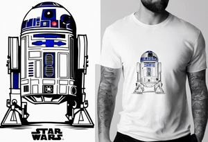 Simple, small R2-D2 from Star Wars, minimal details tattoo idea