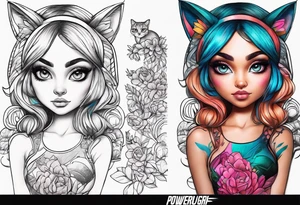 powerpuff girl vücudunda kedi tattoo idea