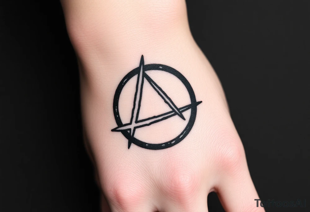 Cybersigilism tattoo of the anarchy symbol tattoo idea