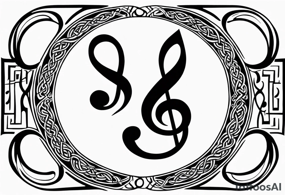 Celtic style bass clef tattoo idea