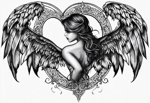 angelish devilish heart/wings tattoo idea