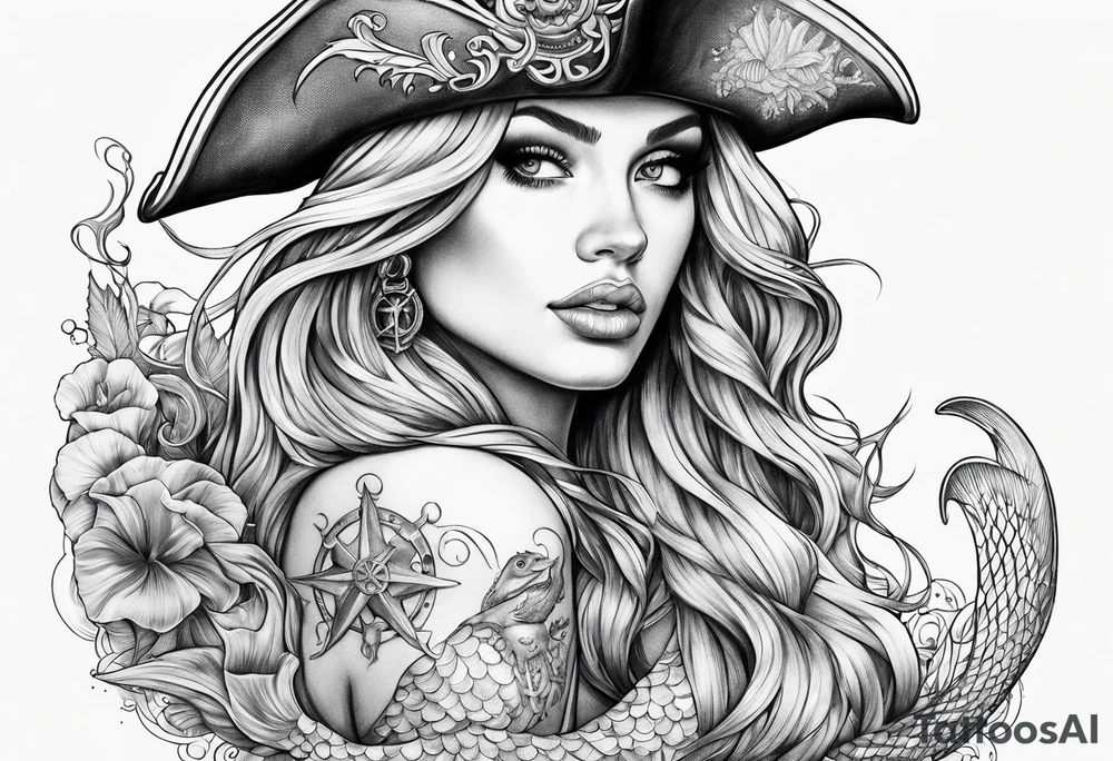 Nautical, mermaid, pirates tattoo idea