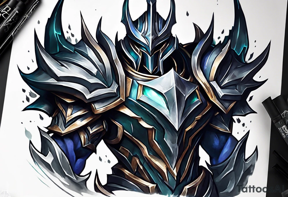 Mordekaiser from league of legends upper arm tattoo tattoo idea