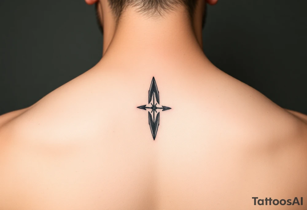 Tiny thin fine line arrow tattoo idea