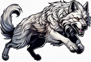 leaping werewolf tattoo idea