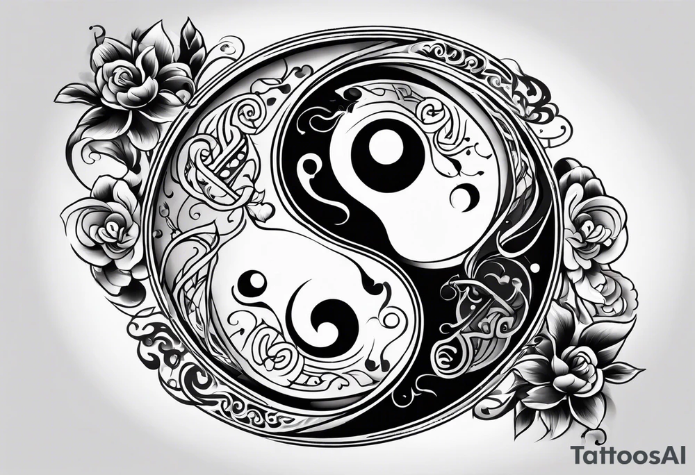 Ying yang made by wolfes tattoo idea