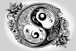 Ying yang made by wolfes tattoo idea