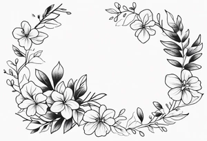 Leaves with Flowers around forearm tattoo idea