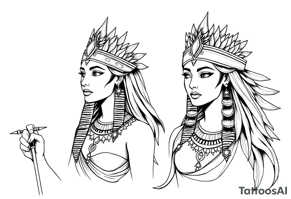Egyptian goddesses tattoo idea