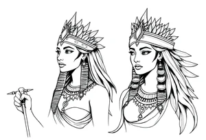 Egyptian goddesses tattoo idea