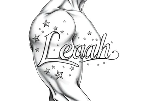 The name Leah with stars tattoo idea