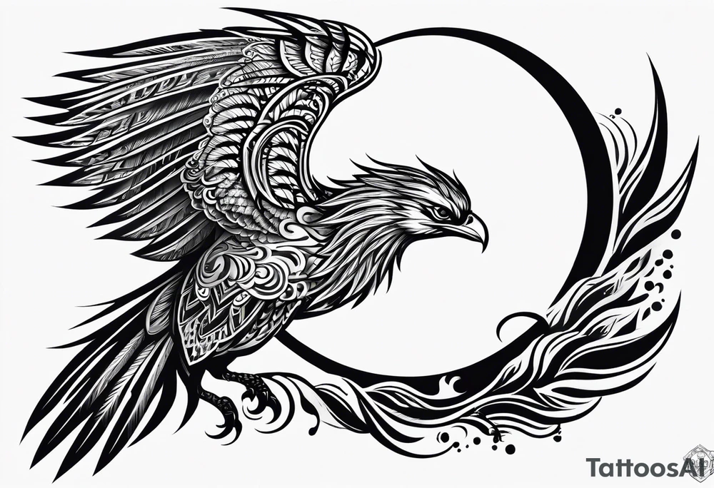 phoenix, lune bleu tattoo idea