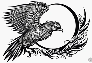 phoenix, lune bleu tattoo idea
