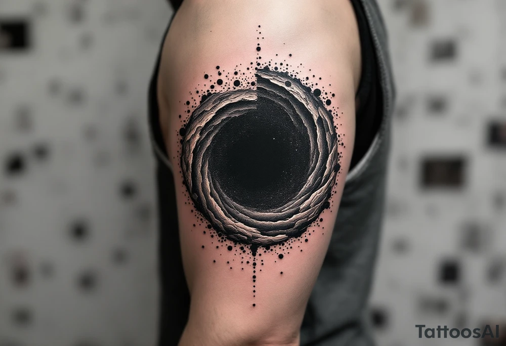 2 different worlds on both sides of a black hole tattoo idea