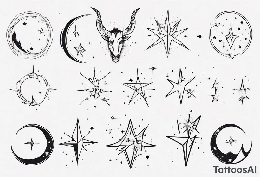 Capricorn constellation among other stars tattoo idea