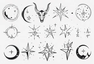 Capricorn constellation among other stars tattoo idea
