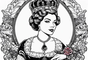 old queen of england smoking cigarette tattoo idea