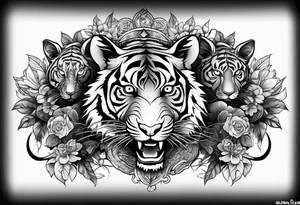 Shoulder tattoo that has  a Rat, pig, tiger, dog, snake all together in one tattoo tattoo idea