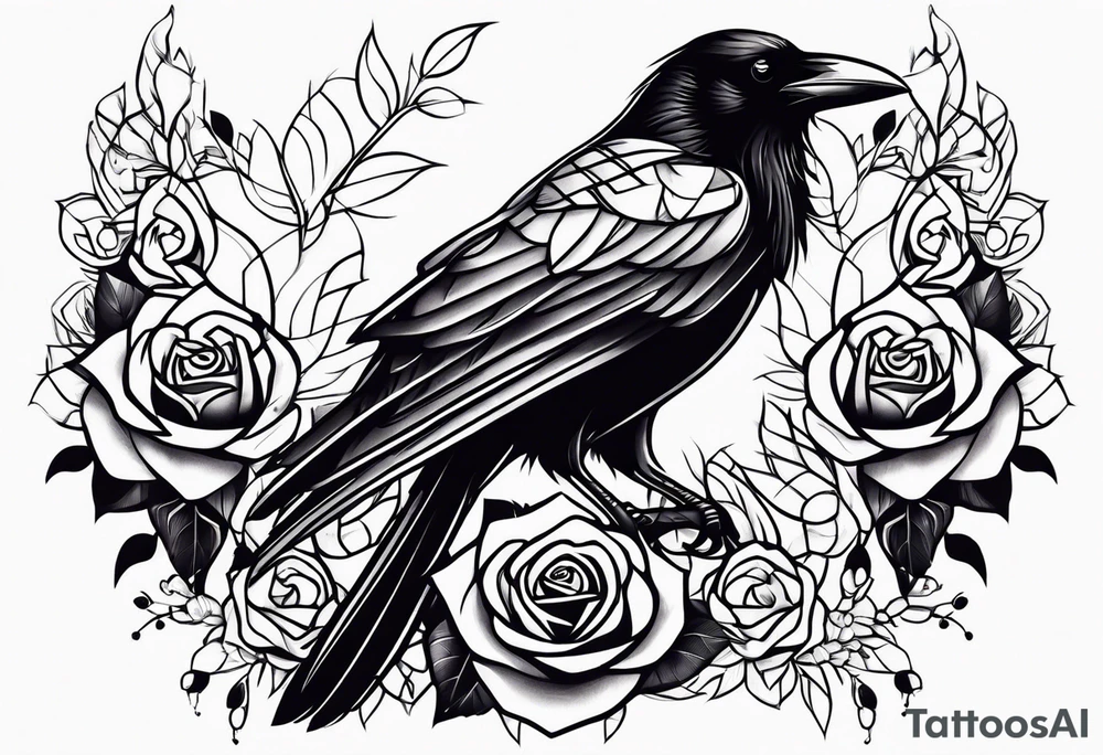 Raven , tribal , light , roses , doll , scary tattoo idea