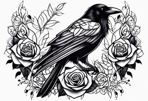 Raven , tribal , light , roses , doll , scary tattoo idea