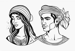 Nome Cleo e Carlos de forma criativa tattoo idea