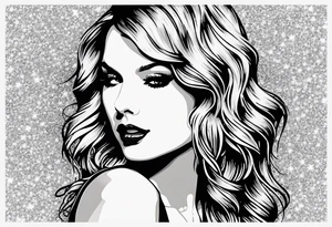 The Taylor Swift lyrics “There’s glitter in the floor after the party…” with sparkle designs tattoo idea
