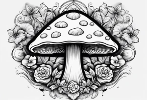 Female mushroom hat tattoo idea