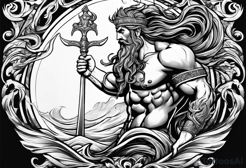 Poseidon mit umhang tattoo idea