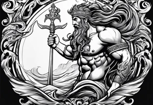 Poseidon mit umhang tattoo idea