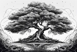 Tree with growing roots tattoo idea