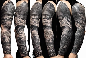 Arm sleeve with a Bible verse tattoo idea