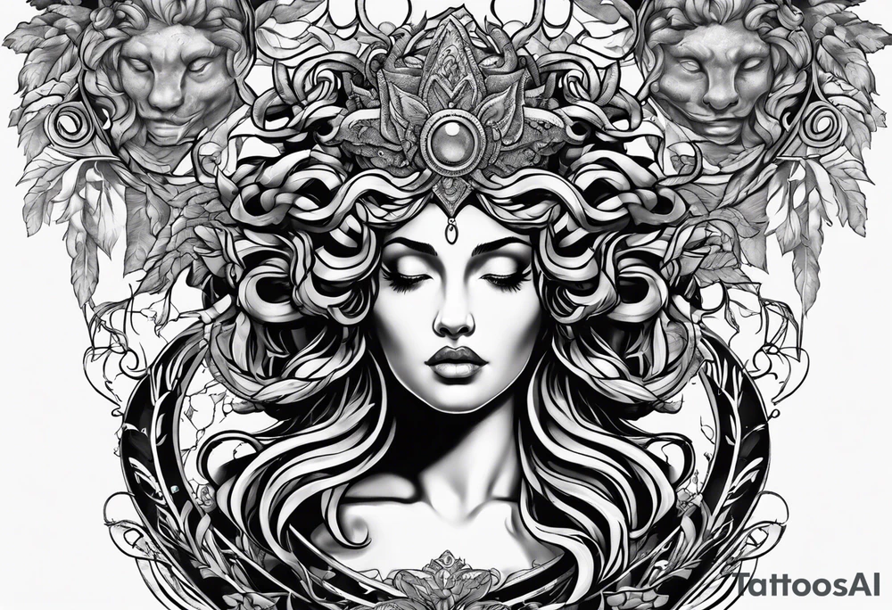 depressed medusa tattoo idea