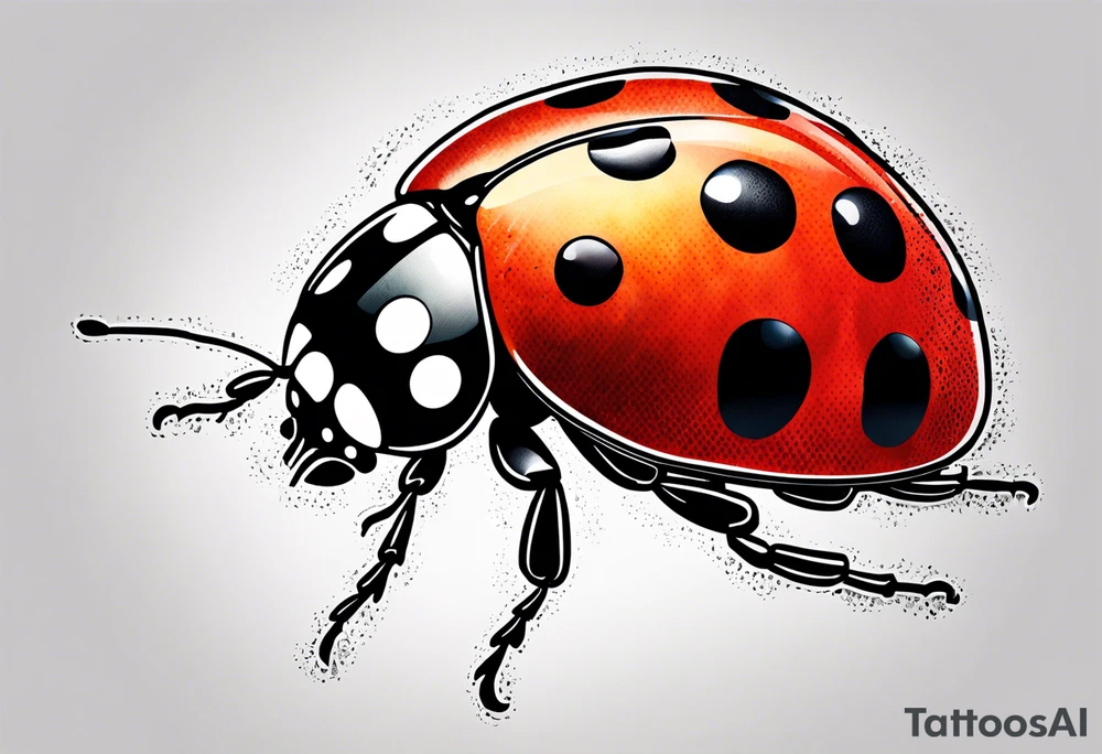 Wings out ladybug tattoo idea