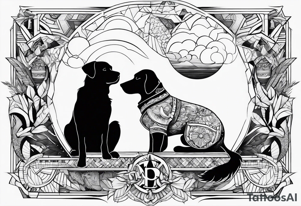A man and his dog tattoo idea