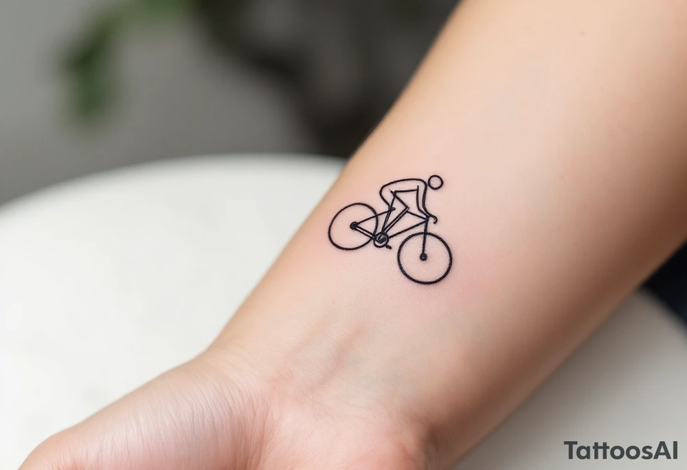 dynamic cyclist tattoo idea