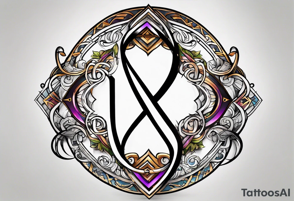 Infinity symbol with Roman numbers tattoo idea