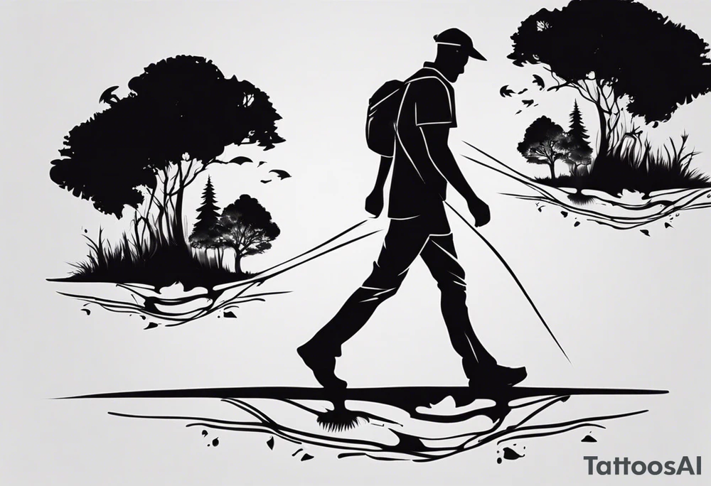 Father and son walking side by side tattoo idea Father and son walking side by side tattoo idea