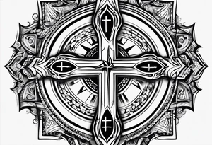A cross with the verse like 1:37 going through it tattoo idea