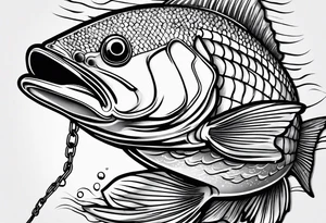 Fishingpole with memorium of a passed friend without a fish tattoo idea