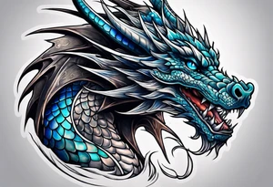 dragon with blue eyes tattoo idea